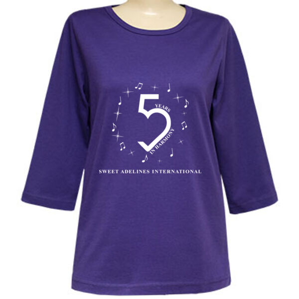 3/4 Sleeve Round Neck Top 100% Cotton Thumbnail